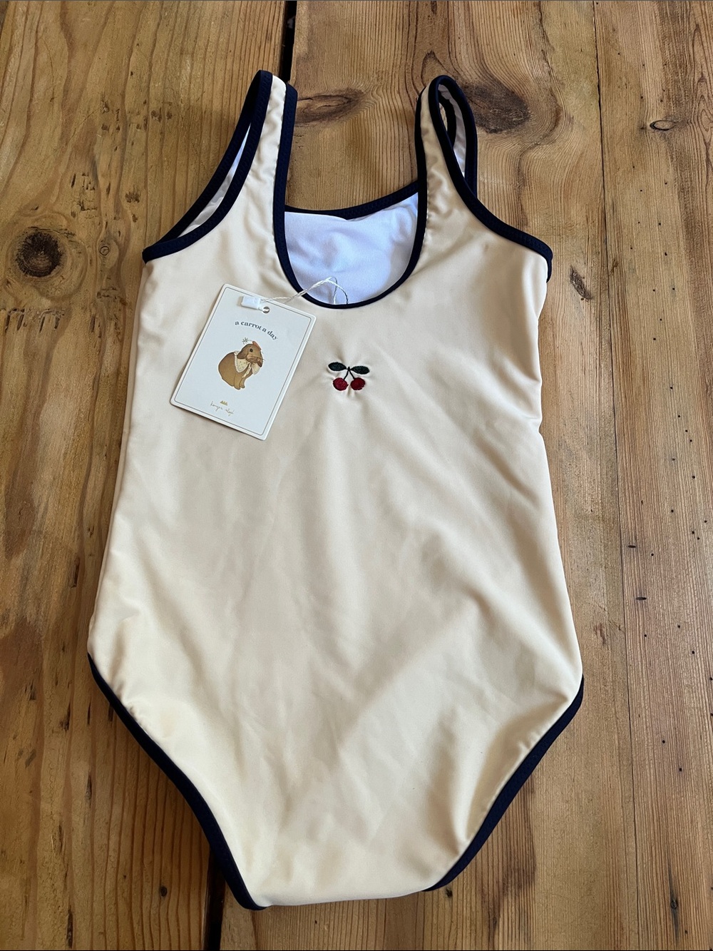 New! KONGES SLOJD 3 Cherries Scoop Back One-piece Swim Suit Bathing Suit
